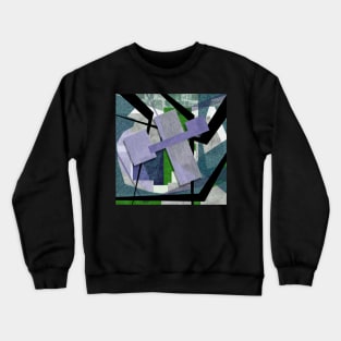 a house in the woods architecture collage art Crewneck Sweatshirt